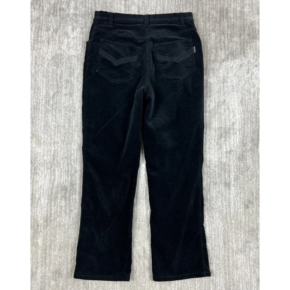 Michèle Magic Velvet Pants Womens 10 Black Straight Leg Shaping Tummy‎ Control